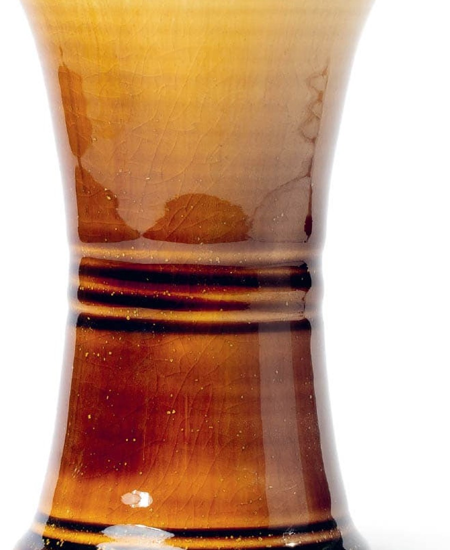 Real fired Tenmoku Gold glaze detail